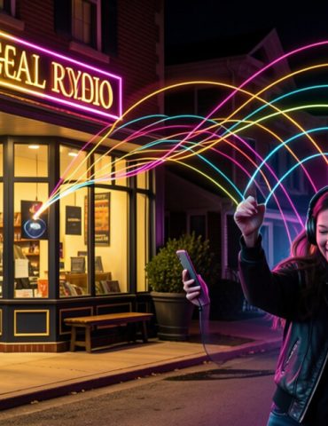 Local business connected to music lovers through online radio waves.