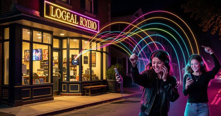 Local business connected to music lovers through online radio waves.